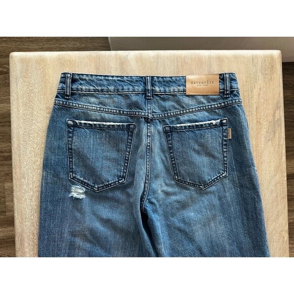 Retrofete Low Rise Chris Jean Distressed in Sea Medium Wash Size 28 - Picture 8 of 12